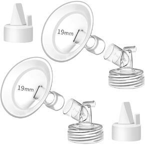 PumpMom-us 19mm Soft Rim Flanges Compatible with Spectra S2 S1 9 Plus Breastpumps Accessories, Replacement Breast Shield and Duckbill Valves for Spectra Pump Parts and Spectra Flange