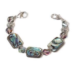 STRETCH Medical Alert Bracelet, Interchangeable Replacement Medical ID Bracelet, MEDICAL ID TAG NOT INCLUDED (Abalone - Paua Shell, Average (5.5 inches) – Most Common Size)