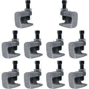 مشابك شعاع صغيرة عالمية، مشبك شعاع قضيب أمان حديدي UNC 3/8 بوصة، فتحة فك 1/2 بوصة، مشبك دعم الأنابيب العمودي على جدار الشعاع للنحاس، أنابيب PVC، 10 عبوات in Kuwait