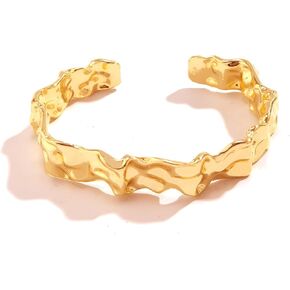 أساور الكفة الذهبية للنساء سوار الكفة المحكم القابل للتعديل والإسورة المفتوحة هدايا مجوهرات الأزياء in Kuwait