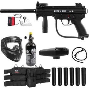 Maddog Tippmann A-5 Titanium Paintball Gun Marker Starter Package - Black