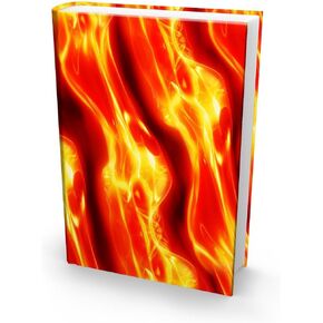 Book Sox Stretchable Book Cover: Jumbo Fireball Print. Fits Most Hardcover Textbooks up to 9 x 11. Adhesive-Free, Nylon Fabric School Book Protector. Easy to Put On. Washable & Reusable Jacket.