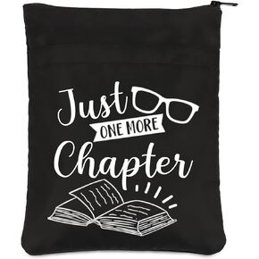 PLITI Bookworm Book Sleeve Librarian Appreciation Gift Book Lover Gift Just One More Chapter Book Protector for Women (More Chapter BSBL)