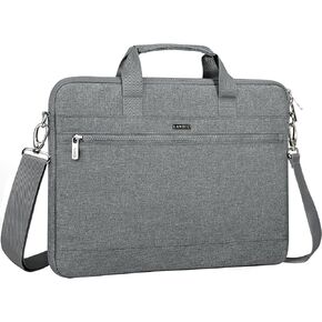 LANDICI 360° Protective Laptop Shoulder Bag 15.6 Inch, Laptop Case Sleeve for MacBook Pro 16, 15.6-16" Acer HP Lenovo Dell ASUS Laptop, Waterproof Computer Bag Slim Briefcase for Men Women, Grey
