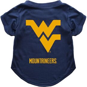 Littlearth Unisex-Adult NCAA West Virginia University Pet T-Shirt, Team Color, Medium