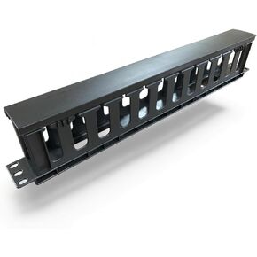 1U Black Horizontal Cable Management 12 Slot (Plastic)