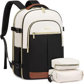 LOVEVOOK Large Travel Backpack for Women, 40L Carry on Luggage Flight Approved, TSA Personal Item Travel Bag Fits 17.3 Inch Laptop,Water-Resistant Travel Work Weekender Backpack with 2 Packing Cubes