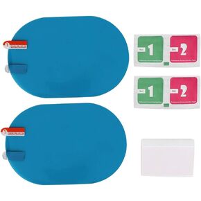 2Pcs Car Rearview Mirror Film, Car Rear View Mirror Waterproof Film Anti Fog Anti Glare Anti Scratch Anti Mis Rainproof HD Nano Clear Protective Sticker Film