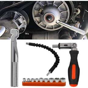 Sporacingrts Belt Changing Removal Tool Clutch Cover Compatible with Polaris RZR S 900/ XP/RZR XP4 1000 Belt Changing Removal Tools with Flexible Drill Bit Extension Kits