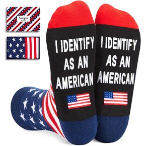 HAPPYPOP Patriots Gifts American Flag Gifts USA Gifts For Men Women Funny Republican Gifts, America Flag Socks Patriotic Patriots Socks USA Socks