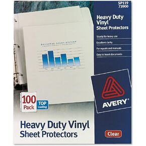 Avery Clear Heavy Duty Vinyl Sheet Protectors, Top Load, 100 Document Protectors (73900)