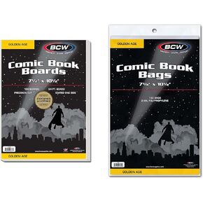 BCW Golden Comic Bags and Backing Boards - 100 ct