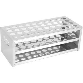 Stainless Steel Punch plate Test Tube Rack 40 Holes Large Capacity Lab Test Tube Holder Laboratory Experiment Fixing Accessories(15.5 * 40mm) Tube Racks