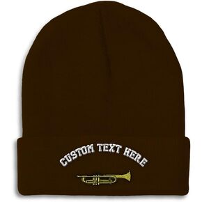 Beanies for Men Trumpet Music B Embroidery Music Trumpet Winter Hats for Women Acrylic Skull Cap 1 Size