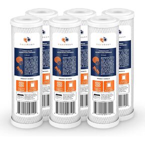Aquaboon Carbon Water Filter Replacement Cartridge CTO 5 Micron 10 x 2.5" Water Filter for Whole House & Under Sink & Countertop System Compatible with WHEF-WHWC, WHKF-WHWC, WFPFC8002, FXWTC, 2-PACK in Kuwait