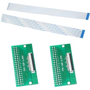 2Sets 40Pin to 40Pin ZIF 0.5mm Connector Adapter 40PIN Adapter Board with Solder Socket (Front and Back) + 40PIN Flexible Cable 0.5mm Spacing (Length 200mm)