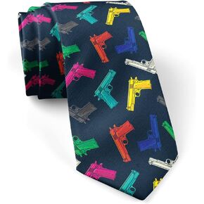 ( Guns Pistols ) Fashion Novelty Necktie, Conversation Neckwear Ties Great for Party and Events