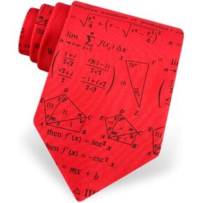 Men's Red Microfiber Math Mathematics Novelty Tie Necktie in Kuwait