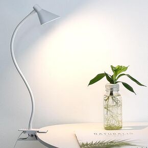Desk Clip Reading Light, 3 Light Modes 10 Dimmable Brightness, Eye-Caring Bedroom Bedside Lamp, Flexible Neck Clamp Lamp（Pink）