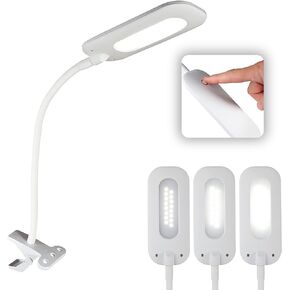 OttLite Flexible Soft Touch LED Clip Lamp with ClearSun LED Technology - Sturdy Clip Light is Dimmable & Flexible - Travel-Friendly & Portable Reading Lamp for Home, Desks, Tables, & Bookshelves
