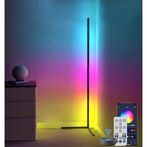 RGB Corner LED Floor Lamp, Corner Floor Lamp, Music Ambiance Light Synchronized Dimming Color Changing Home Game Room Decoration, Bedroom Erotic Lamp Netflix Live Floor Lamp, DIY Color & Scene Mode