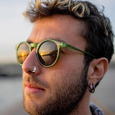 Nose Hoops Silver Nose Rings Multi Shaped Moon Heart Star Nose Rings Hoops Lip Septum Cartilage Nose Piercing Jewelry 12PCS Hoop Nose Ring Set 20G 8MM Nose Hoop For Women Men in Saudi Arabia