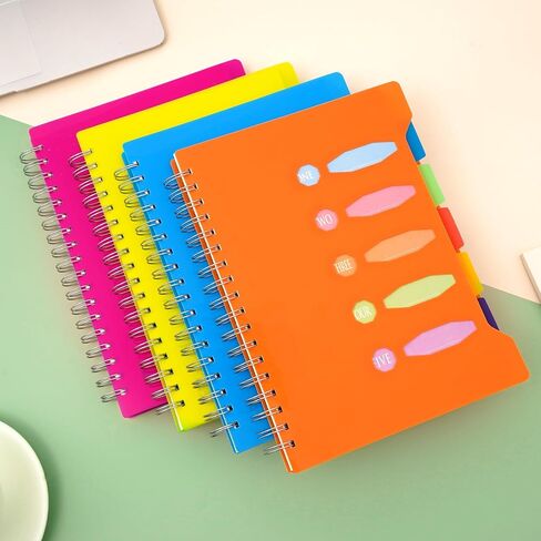 Yoment 5 Subject Notebook 7 x 10 Large Spiral Notebook with Tabs Dividers Wide Ruled Lined Notebook for Work 280 Pages Thick Writing Notebooks for Office, Back to School, Gifts, Blue in Saudi Arabia