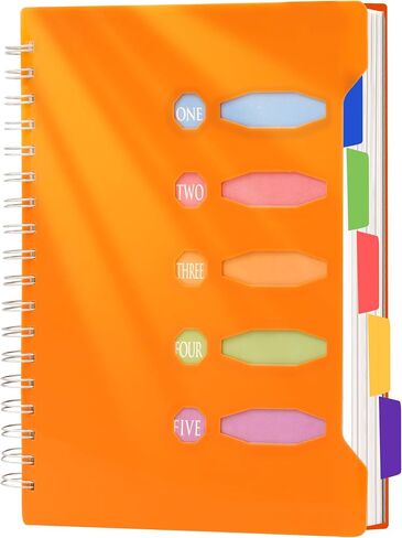 Yoment 5 Subject Notebook 7 x 10 Large Spiral Notebook with Tabs Dividers Wide Ruled Lined Notebook for Work 280 Pages Thick Writing Notebooks for Office, Back to School, Gifts, Blue in Saudi Arabia