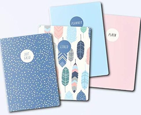 Pukka Pad, Carpe Diem 32 Page A6 Notebook 4 Pack – Includes Plain, Lined, Dotted, and Planner Notebooks – Feathers in Saudi Arabia