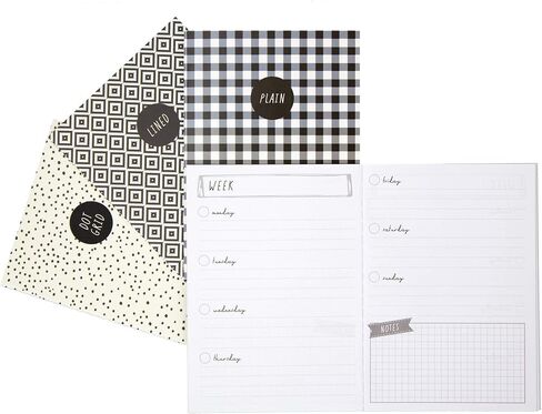 Pukka Pad, Carpe Diem 32 Page A6 Notebook 4 Pack – Includes Plain, Lined, Dotted, and Planner Notebooks – Feathers in Saudi Arabia
