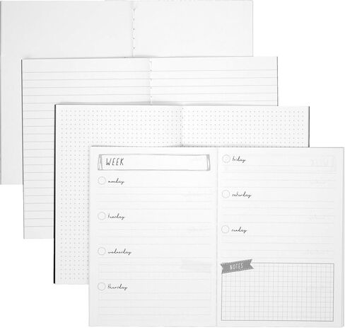 Pukka Pad, Carpe Diem 32 Page A6 Notebook 4 Pack – Includes Plain, Lined, Dotted, and Planner Notebooks – Feathers in Saudi Arabia