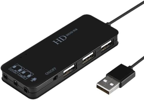 بطاقة صوت ستيريو خارجية بمحول USB 2.5 مع سماعة رأس وميكروفون مقاس 3.5 مم و3 مقابس USB لأجهزة Windows وMac وLinux والكمبيوتر الشخصي وأجهزة الكمبيوتر المحمولة وأجهزة الكمبيوتر المكتبية وPS4 USB خارجي للكمبيوتر in Kuwait