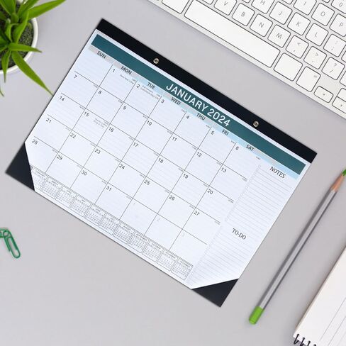 2024 Desk Calendar – 18 Months, Runs from January 2024 to June 2025 – 17’’ x 12’’ Large Desk/Wall Calendar Planner with Large, Ruled Blocks in Kuwait