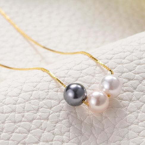 Happy Birthday Jewelry for Little Girl Women, Minimalist Simple Floating Pink Pearl Necklace Affirmation Gifts for Her in Saudi Arabia