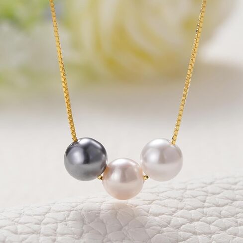 Happy Birthday Jewelry for Little Girl Women, Minimalist Simple Floating Pink Pearl Necklace Affirmation Gifts for Her in Saudi Arabia