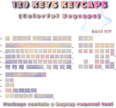Colorful Cherry Profile Keycaps for Mechanical Gaming Keyboard, PBT Custom Pink Purple Key Caps Set in Saudi Arabia