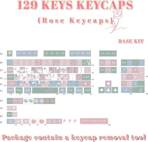 Colorful Cherry Profile Keycaps for Mechanical Gaming Keyboard, PBT Custom Pink Purple Key Caps Set in Saudi Arabia