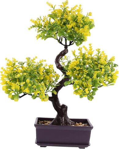Artificial Bonsai Tree Faux Plants: Small Fake Plants Decor with Pots Bonsai Artificial Plants for Home Decor Indoor Office Windowsill Yard Desktop Display in Kuwait
