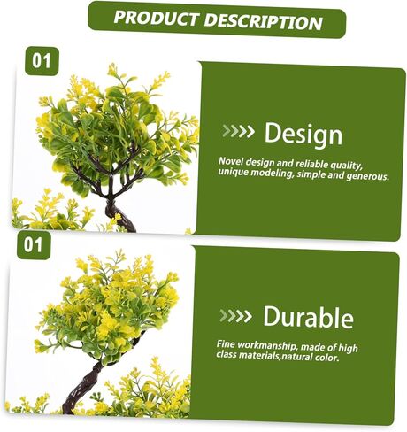 Artificial Bonsai Tree Faux Plants: Small Fake Plants Decor with Pots Bonsai Artificial Plants for Home Decor Indoor Office Windowsill Yard Desktop Display in Kuwait