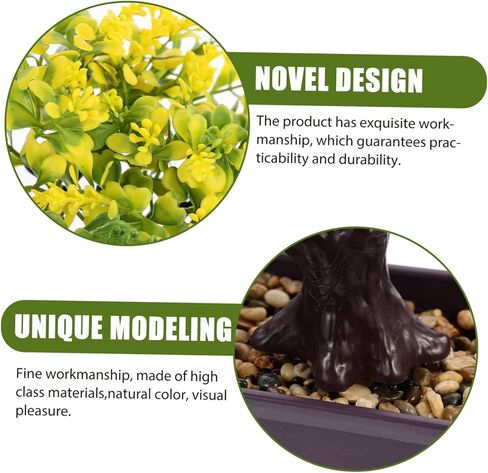 Artificial Bonsai Tree Faux Plants: Small Fake Plants Decor with Pots Bonsai Artificial Plants for Home Decor Indoor Office Windowsill Yard Desktop Display in Kuwait