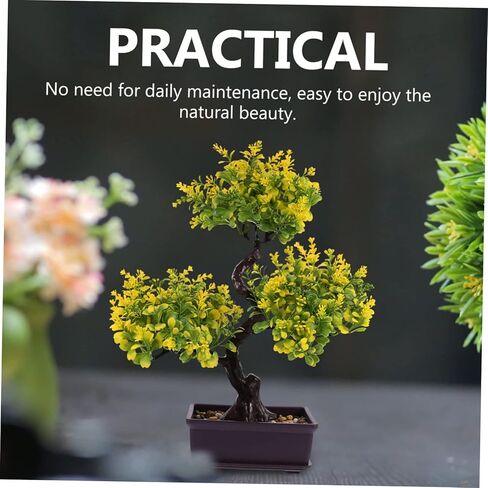 Artificial Bonsai Tree Faux Plants: Small Fake Plants Decor with Pots Bonsai Artificial Plants for Home Decor Indoor Office Windowsill Yard Desktop Display in Kuwait