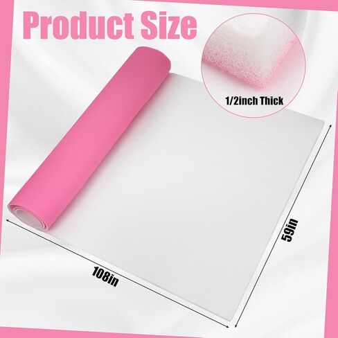 Frienda 59 Inches Wide 3 Yards Long Foam Padding Thick Foam Polyethylene Foam Customizable Foam Insert Upholstery Foam Cushion (Pink,1/4 Inch Thick) in Saudi Arabia