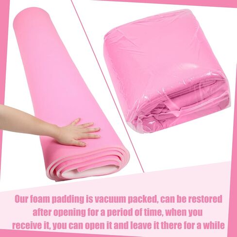 Frienda 59 Inches Wide 3 Yards Long Foam Padding Thick Foam Polyethylene Foam Customizable Foam Insert Upholstery Foam Cushion (Pink,1/4 Inch Thick) in Saudi Arabia