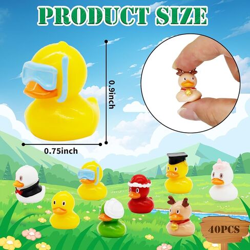 40 قطعة من البط الصغير من الراتنج، تماثيل البط الصغيرة، البط الصغير لإكسسوارات ديكور المنزل المصغرة، حديقة صغيرة لحوض السمك، منظر طبيعي، زخرفة يدوية (8 أنماط) in Kuwait