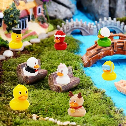 40 قطعة من البط الصغير من الراتنج، تماثيل البط الصغيرة، البط الصغير لإكسسوارات ديكور المنزل المصغرة، حديقة صغيرة لحوض السمك، منظر طبيعي، زخرفة يدوية (8 أنماط) in Kuwait