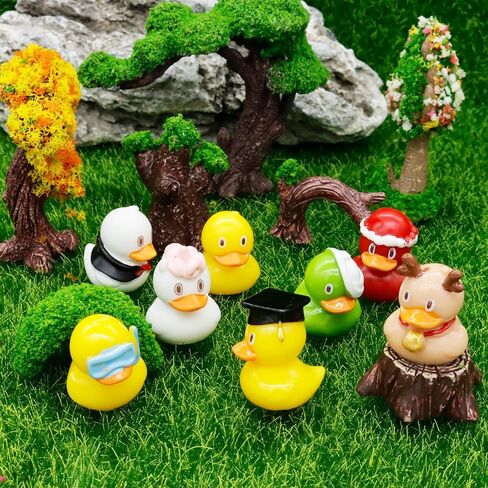 40 قطعة من البط الصغير من الراتنج، تماثيل البط الصغيرة، البط الصغير لإكسسوارات ديكور المنزل المصغرة، حديقة صغيرة لحوض السمك، منظر طبيعي، زخرفة يدوية (8 أنماط) in Kuwait
