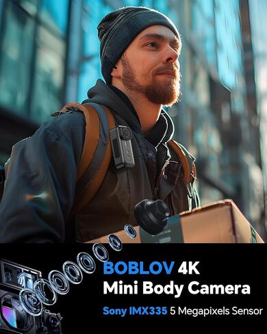 BOBLOV F5 4K Body Camera, 150mins Video Recording with WiFi Function, Small and Compact, Comes with Helmet Mount, Helping Your Cycling, Travel, and Outdoors Activities in Saudi Arabia