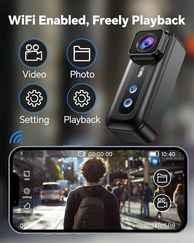 BOBLOV F5 4K Body Camera, 150mins Video Recording with WiFi Function, Small and Compact, Comes with Helmet Mount, Helping Your Cycling, Travel, and Outdoors Activities in Saudi Arabia