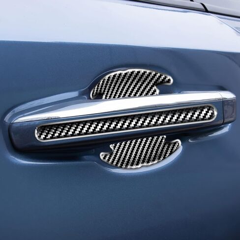 8 قطع من واقيات مقبض باب السيارة من ألياف الكربون السميكة المضادة للخدوش من سبورتار، طبقة واقية لمقابض الأبواب وأكواب مقابض الأبواب، أسود in Kuwait