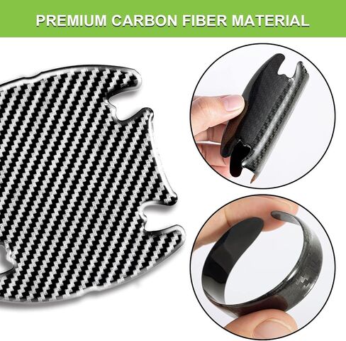 8 قطع من واقيات مقبض باب السيارة من ألياف الكربون السميكة المضادة للخدوش من سبورتار، طبقة واقية لمقابض الأبواب وأكواب مقابض الأبواب، أسود in Kuwait